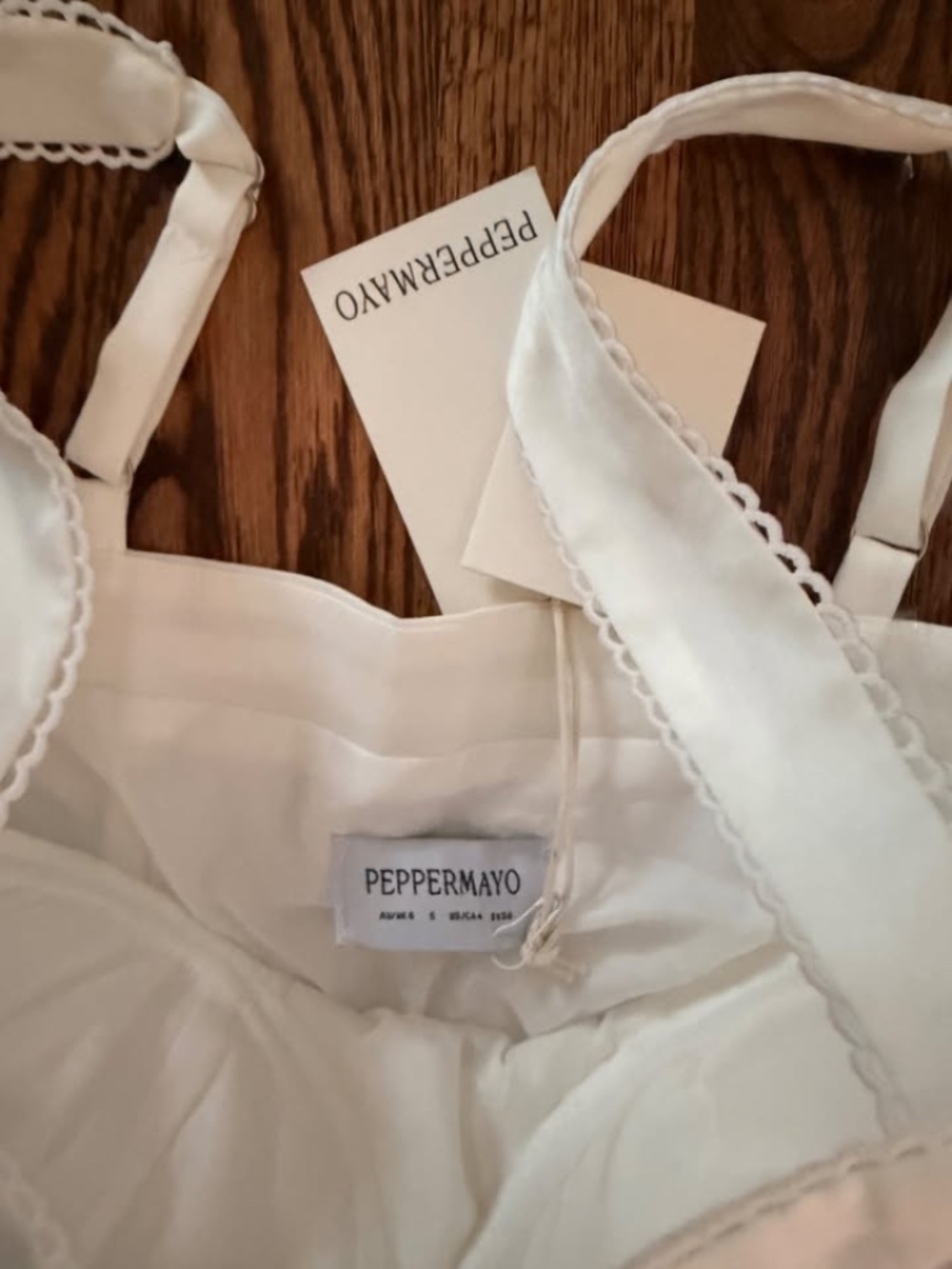 Brand New with Tags - Peppermayo Christopha White Mini Dress Size 4 - Picture 3 of 4